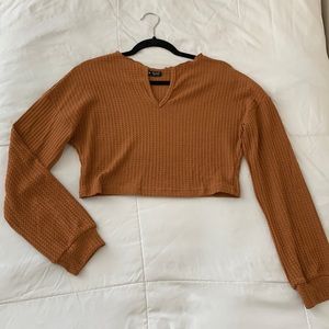 Burnt Orange Long Sleeve Crop